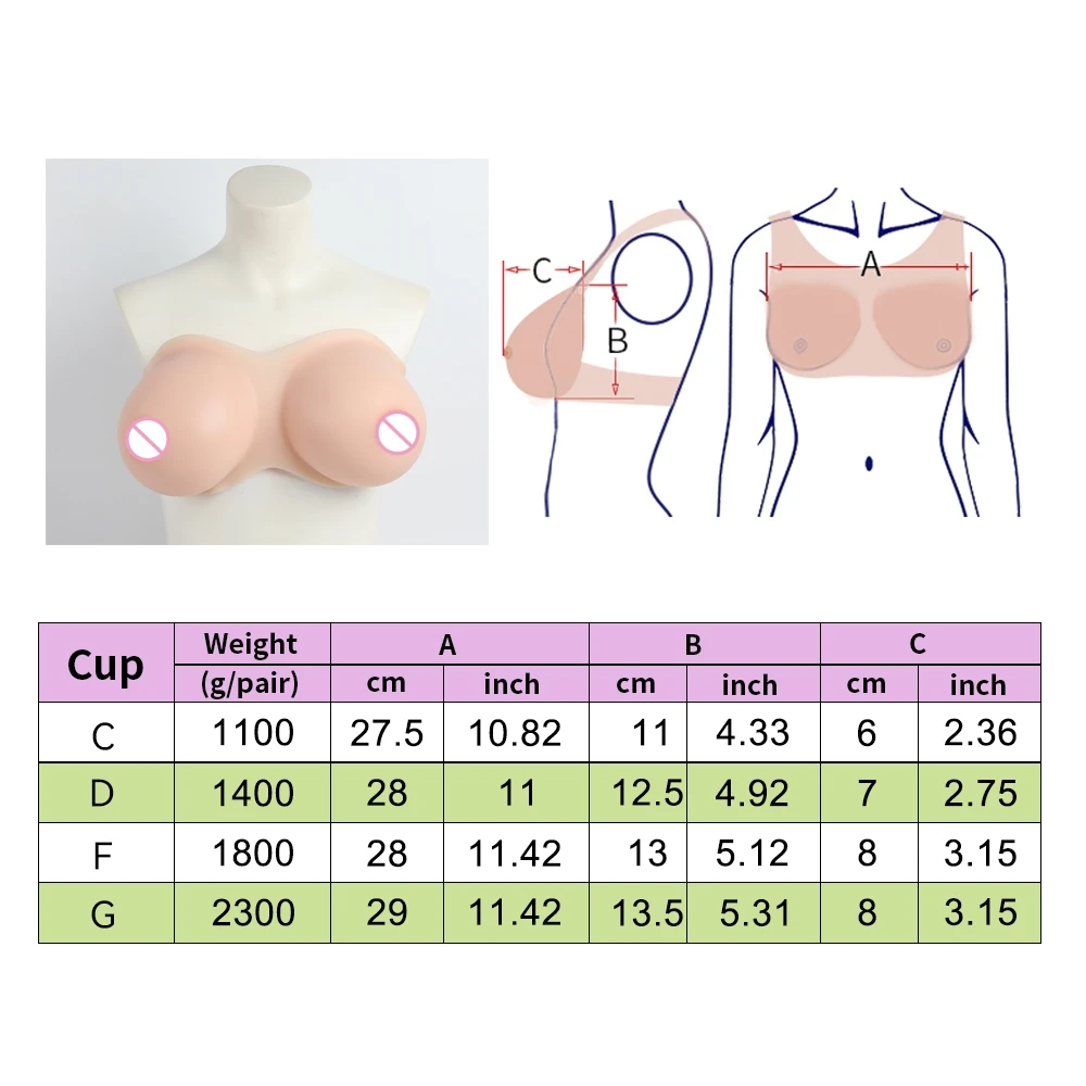 C/D/F/G Cup Silicone Breast Graft With Slight Concavity Disguised Fake Realistic Shemale Boobs Woman Fake Chest Fake Breast