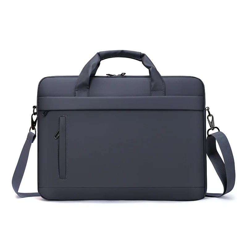 Waterproof leather film large-capacity men's handbag, 15.6-inch computer storage, single-shoulder business commuting briefcase