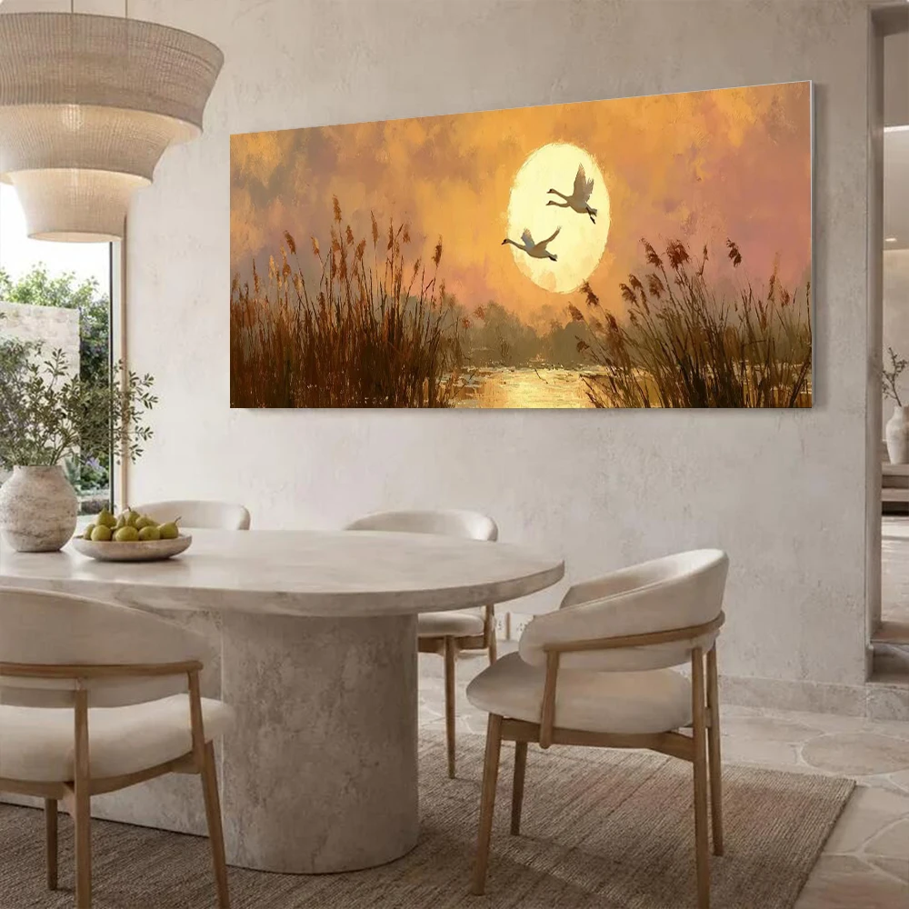 Modern Abstract Oil Painting on Canvas Handmade Original Super Large Scenery Wall Art Picture for Living Room Home Decor Image