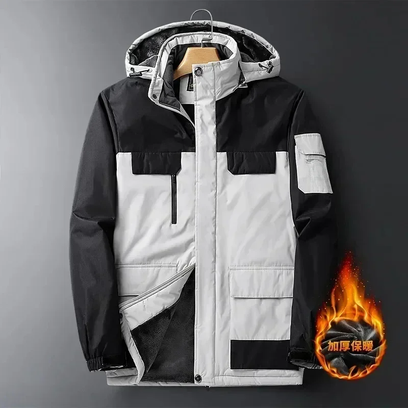 Herren große Jacke Winter 2024 Oberbekleidung Overs ize Mantel Fleece Daunen warme männliche 9xl große 8xl Kapuze wasserdichte Jacke Herren