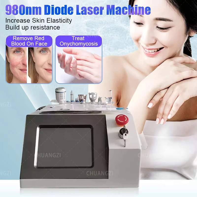 

BEST 60W 6 in 1 980nm Diode Laser Vascular Removal Machine Remove Spider Veins 980 Diode Laser Blood Vessels Removal Nail Fungus