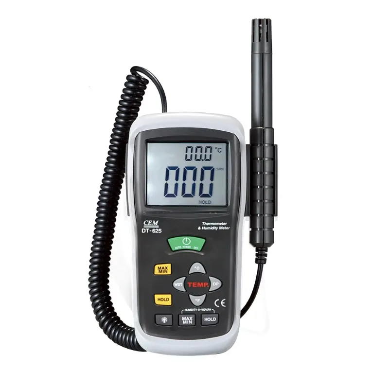مقياس الرطوبة الحراري DT-625 مع درجة حرارة لمبة مبللة ودرجة حرارة نقطة الندى للاستخدام الاحترافي للمهندس الصناعي للمختبر