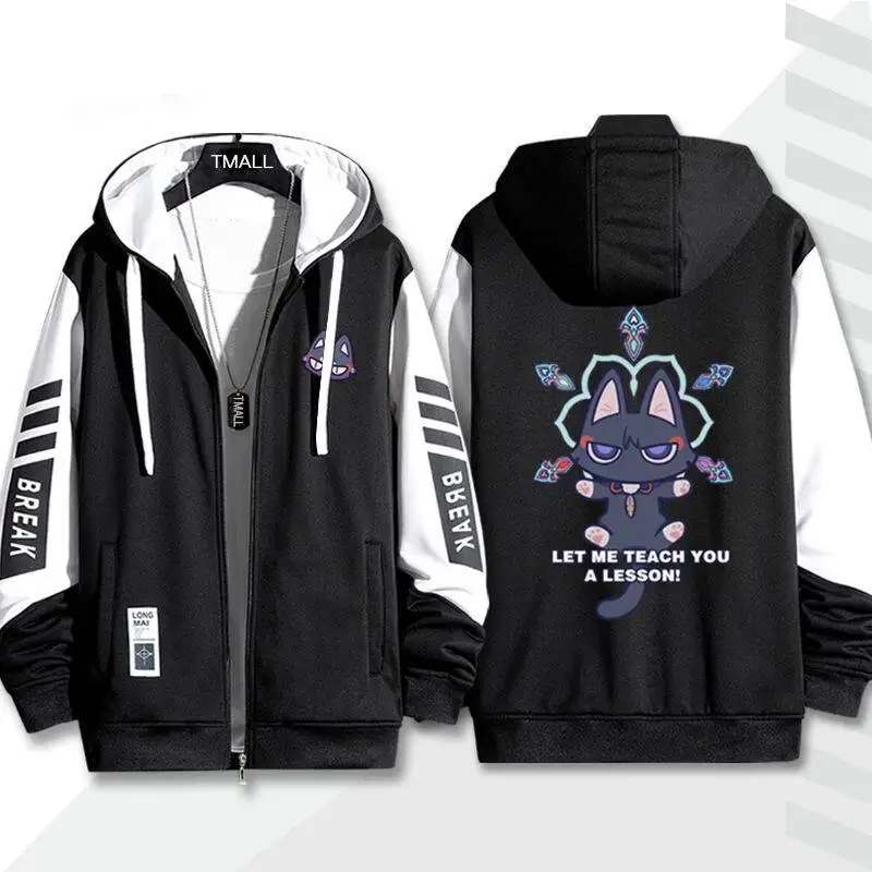 Genshin Impact Scaramouche Wanderer Zipper Hoodie, Anime Game Print Thick Fabric Hooded Sweatshirt, Merch for Men & Women view 4