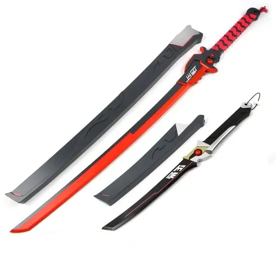 

OW Genji Evil Ghost Games Cosplay Wooden Sword Knife Blade Weapon Japanese Katana Cosplay Props