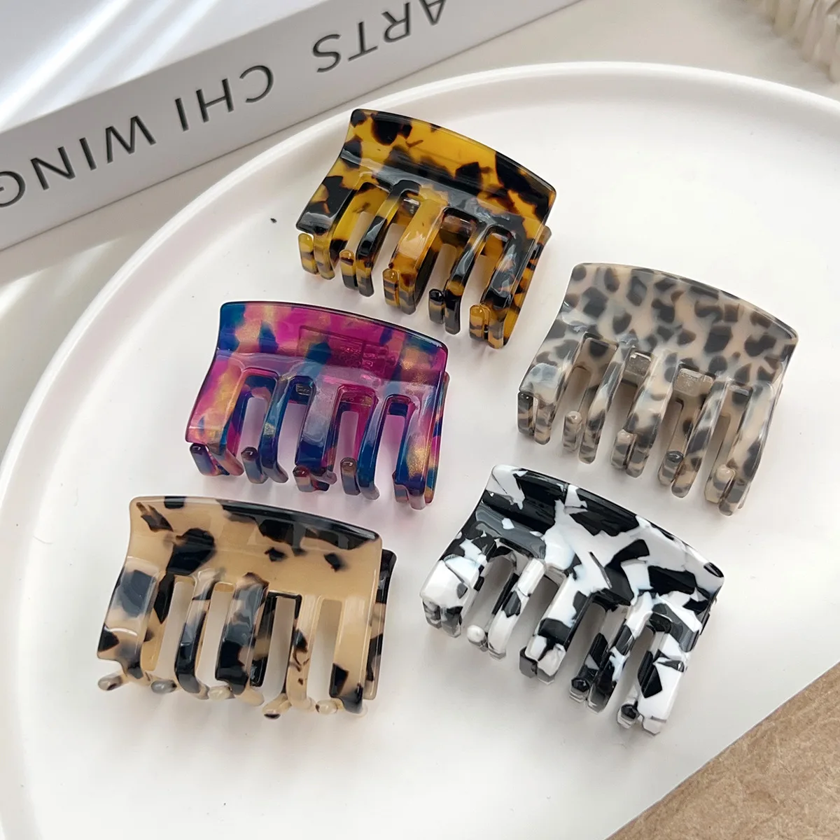 Hochwertiger kleiner Acetat-Clip, französischer Retro-Pferdeschwanz-Clip, Temperament, halbgebundenes Haar, Hai-Clip, weibliche Haarnadel