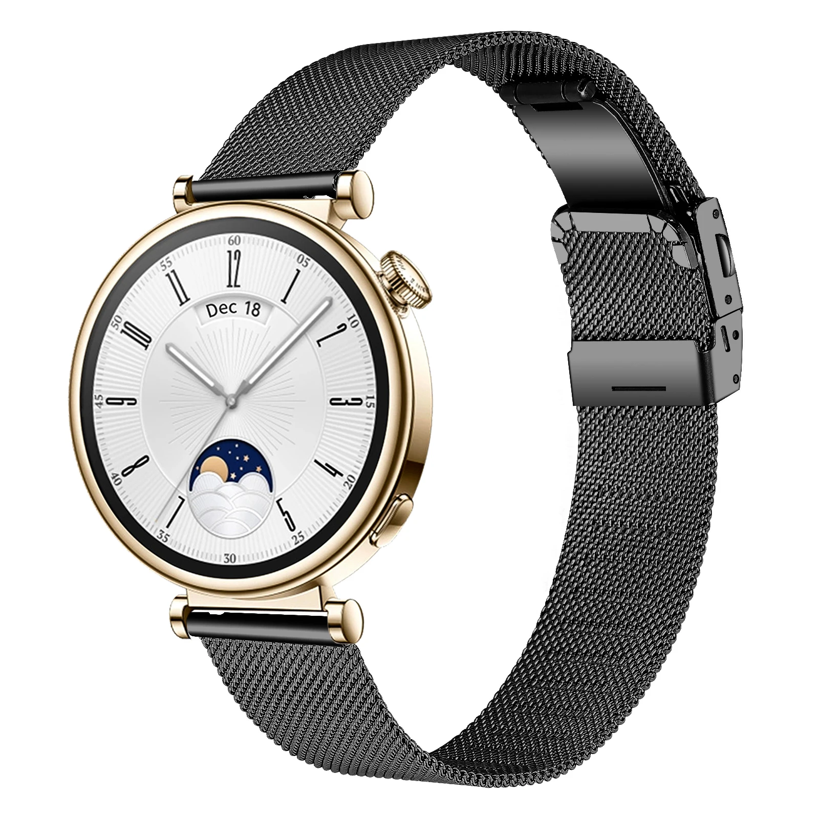 For Nokia Steel / Withings Steel HR 36mm Watch Strap Stainless Steel Milanese Band with Turtle Clasp - Black