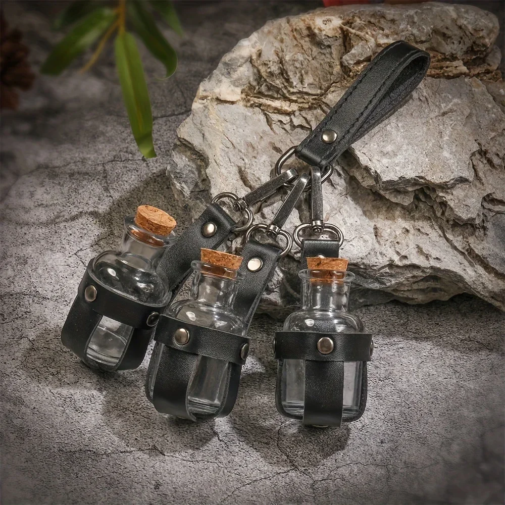 حزام حامل من جلد البولي يوريثان كيمياء العصور الوسطى - ملحق زجاجة جرعة صناعية لعارضات النهضة وإكسسوارات الحزام التنكرية