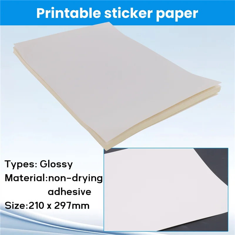 EF-50 folhas a4 branco autoadesivo à prova d'água etiqueta papel de superfície para impressora jato de tinta lazer copiadora