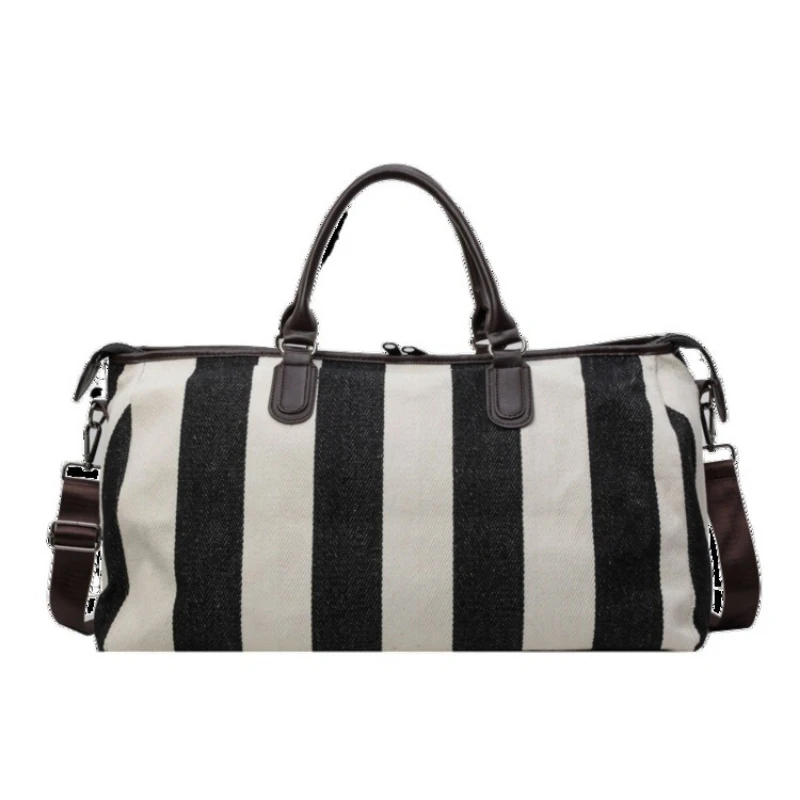 

Striped Tote Bag for Women, Large Capacity Gym Yoga Crossbody Handbag, Casual Travel Shoulder Bag with Adjustable Strap