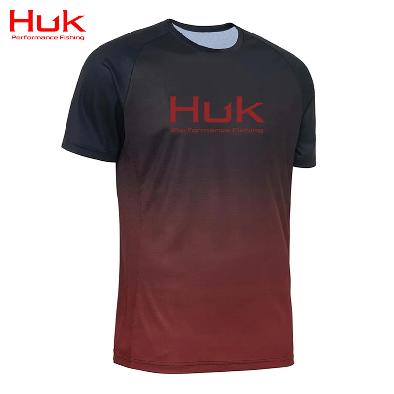 2023 HUK short-sleeved fishing shirt men's summer sunscreen T-shirt outdoor fishing quick-drying Camisa Pesca breathable short-s