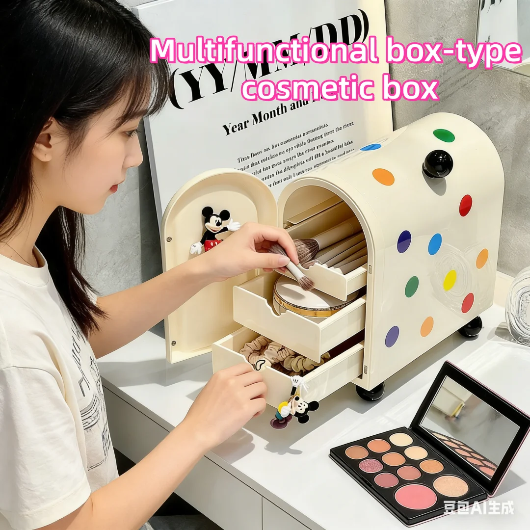 

Настольный ящик для хранения, туалетный столик, губная помада, ювелирные изделия, различные предметы, сортировочная коробка, стильный ящик для хранения косметики с допамином