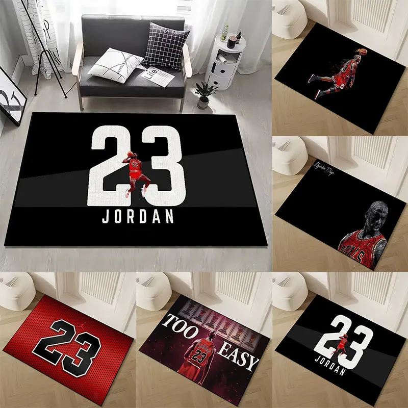 Alfombra pequeña con forma de estrella, alfombra de baloncesto, decoración del hogar, dormitorio, pasillo, Jordan, balcón, 23, felpudo de entrada, decoración INS