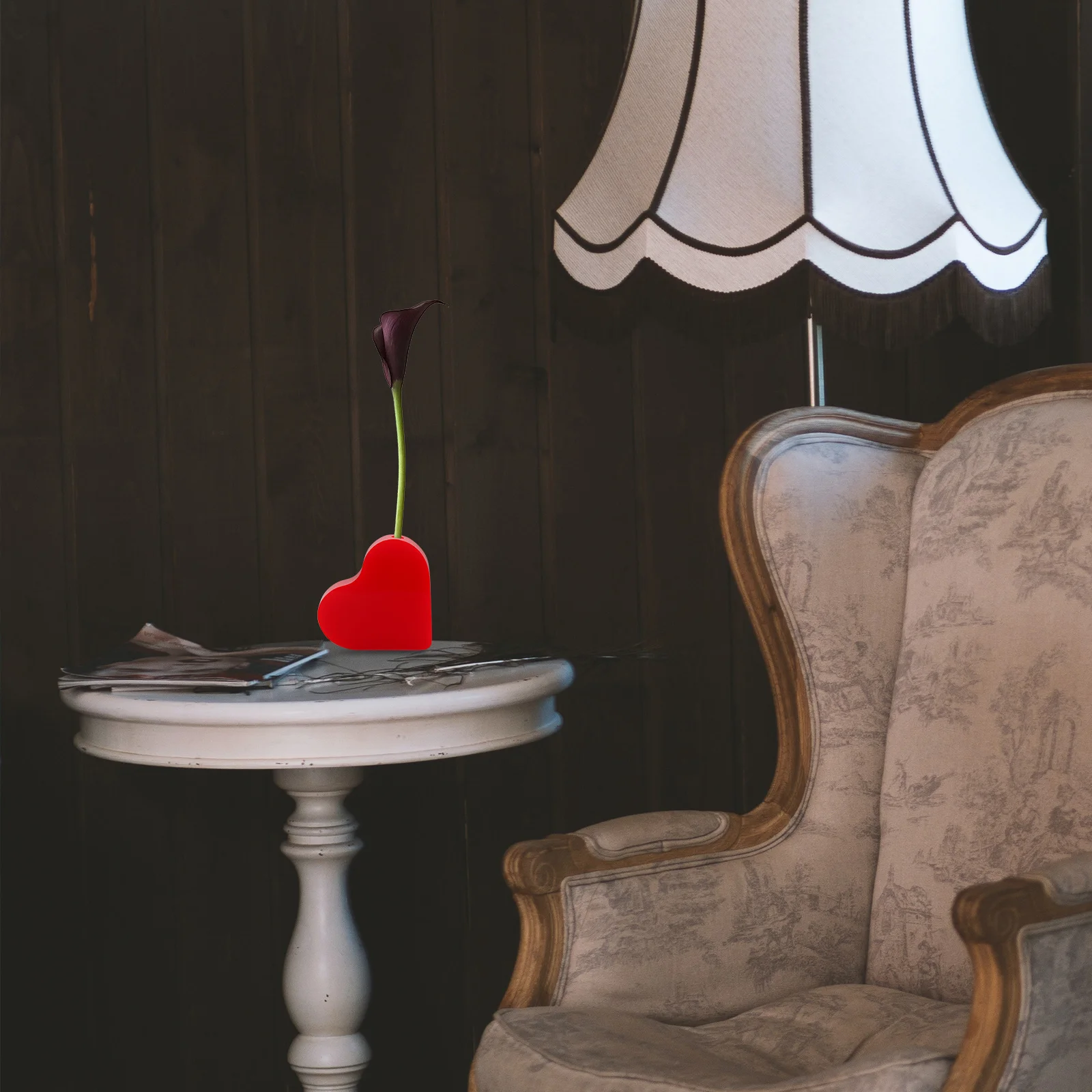 

2Pcs Heart Shape Acrylic Rose Flower Stand Stable Decorative Holder Base Creative Rose Display for Home Art Flower Stand