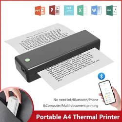 A4 Portable Thermal Printer Wireless Mobile Photo Printers Support Word PDF JPG PNG Document Printing Machine for Home & Office