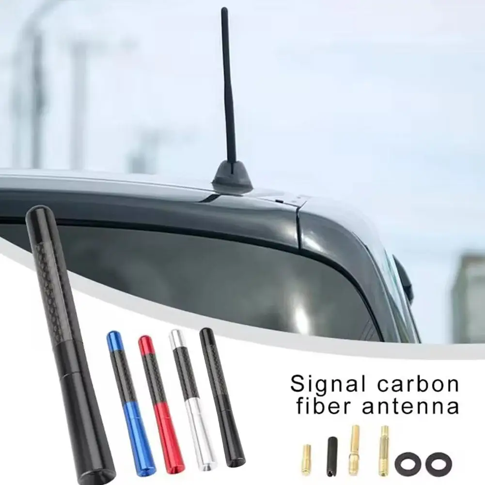 

Универсальная автомобильная радиоантенна из углеродного волокна, черные автомобильные приемные антенны, антенна, радиоантенна, металлическая FM/AM крыша U4H3