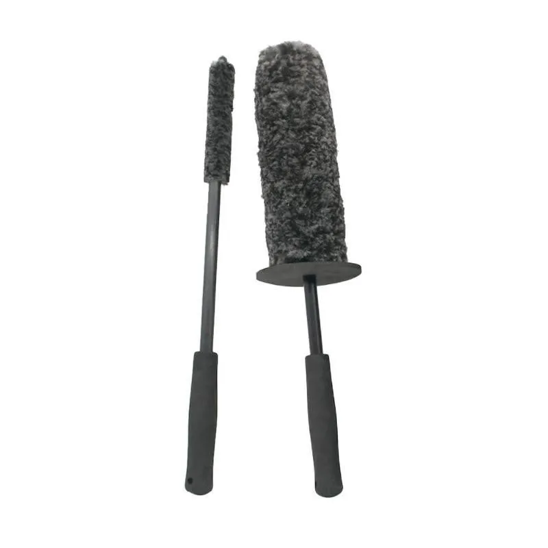 Top Microfiber Premium Wheels Brush Non-Slip Handle Easy Cleaning Rims Spokes Wheel Barrel & Brake Caliper Car Fiber Brush