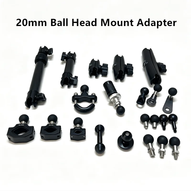 20mm Kugelkopf-Halterungsadapter Lenkerklemme Telefon-Kugelkopfadapter Aluminium-Kugelbasis-Sockelarm-Halterung