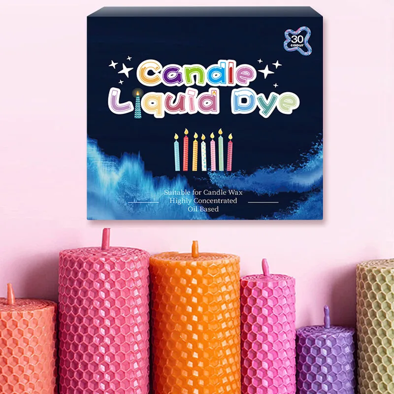 30Pcs Liquid Candle Dye High Concentration Pigment for DIY Candle Making Uniform Color Easy to Mix Candle Colorant Set