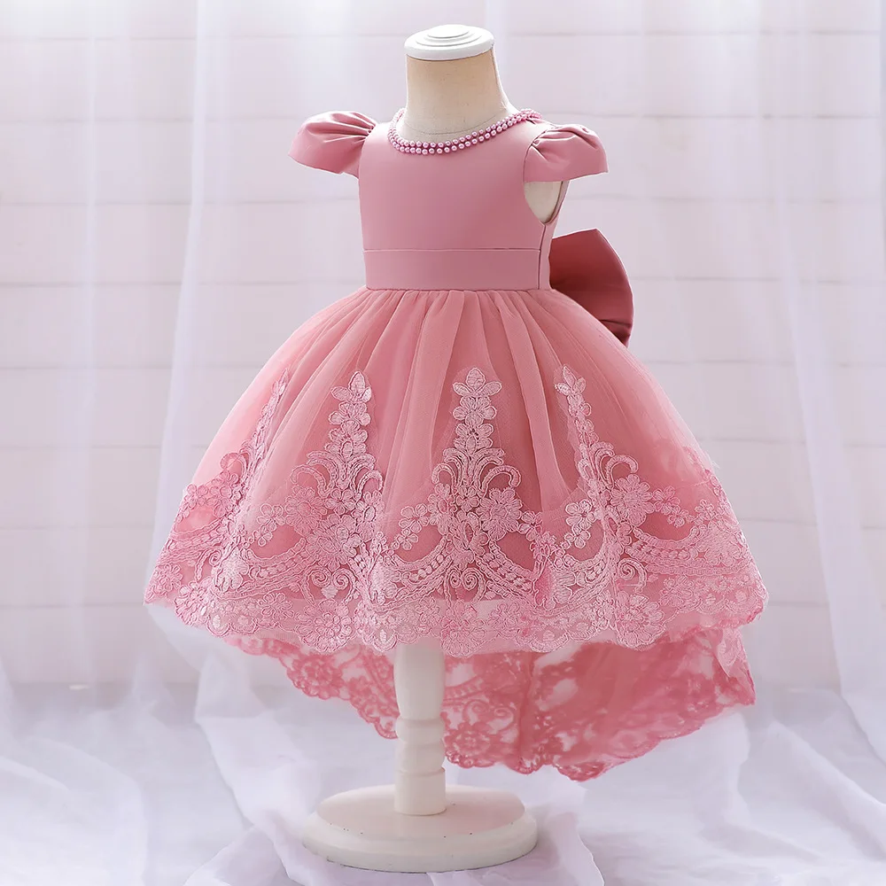 

Baby Little Girls Lace Flower Girl Dress Toddler Backless Birthday Party Pageant Dress T2101