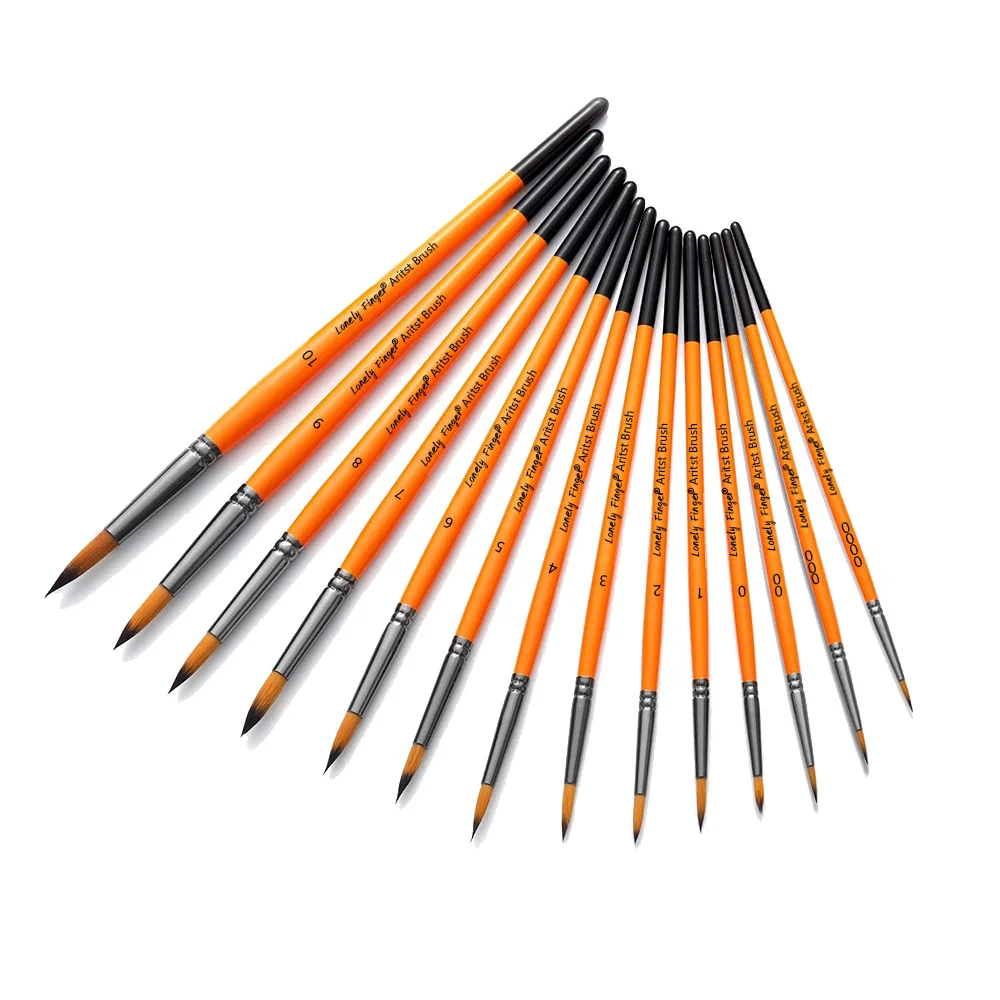 4/5/14pcs Professional Watercolor Paint Brush Set - Round Pointed Tip Nylon Hair for Acrylic, Watercolor Oil Painting, Body Pain
