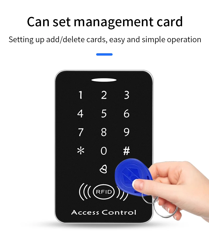 Standalone 125KHz Anti - Copy Access Control Touch Keypad & Dedicated Anti - Copy RFID Cards for Door Lock System
