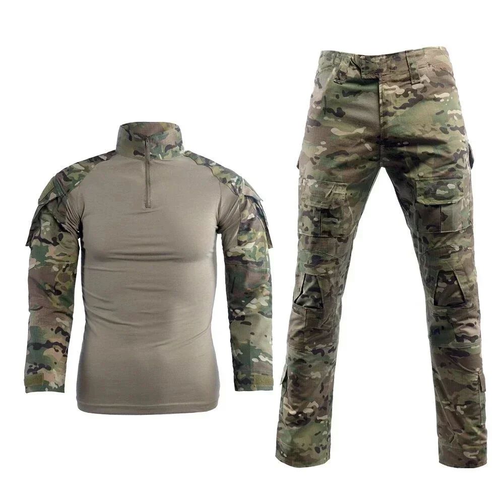 Tactical Suit Hunting Uniform Training Suit Camping Camouflage Outdoor Clothes Shirts Pants Hiking Sets with Pads 5XL