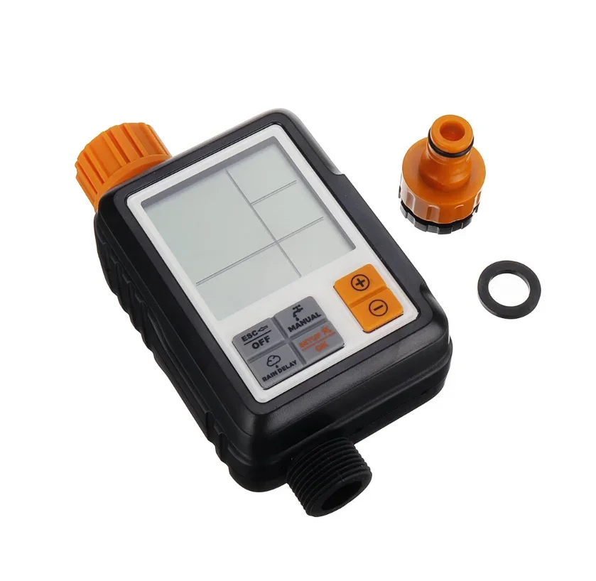 3/4'' Automatic Water Irrigation Timer Hose Sprinkler Controller Faucet Digital Watering w/ LCD Screen