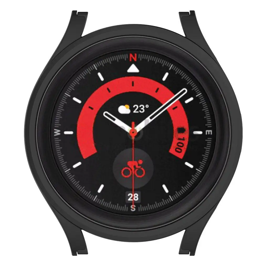 

2pcs Premium Anti-Scratch Smartwatch Protective Shell Full-Cover Curved Edge Protector For Watch5 -Resistant