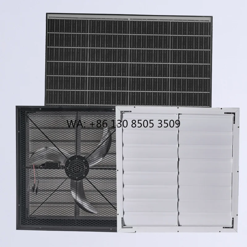

Large Solar Ventilation Axial Flow Fan Industrial Greenhouse Exhaust Heat Extractor for Farms Big Solar Wall Mounted Exhaust Fan