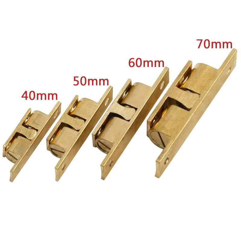 40/50/60/70mm Copper Double Spring Steel Ball Catch Latch For Furniture Cupboard Cabinet Door Adjustable Closet Tension Latch