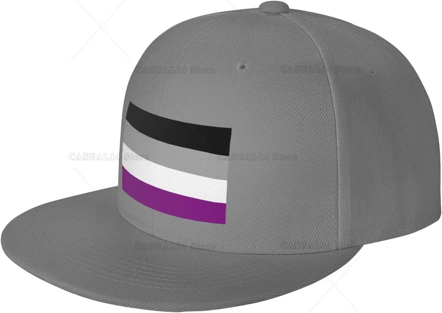 Asexual Pride Flag Snapback Hats for Men Baseball Cap Trucker Hat Flat Brim Hats One Size Trucker Hat