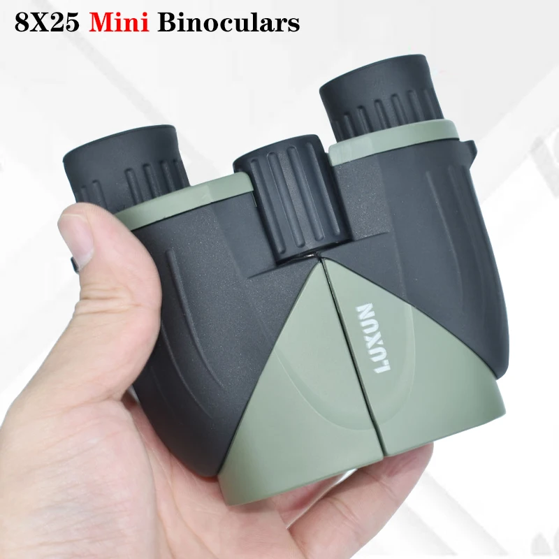 LUXUN 10X25 Mini Binoculars Telescope Bak4 Portable Night Vision Spyglass HD Telescope for Smartphone for Travel Hunting Camping