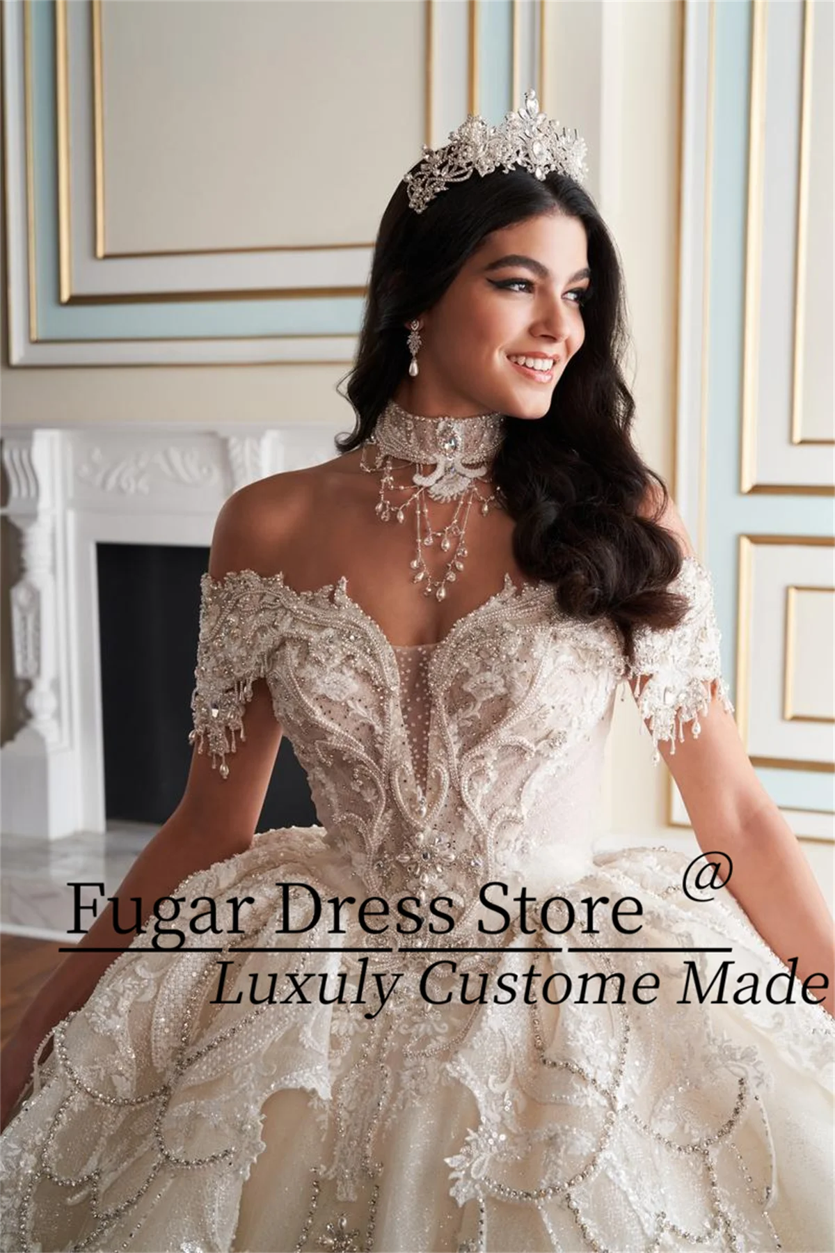 

Customized Elegance Quinceanera Dresses intricate bead decorations stone decorations sparkling sequins vestidos para niñas