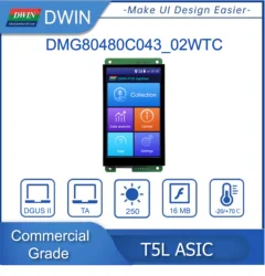 DWIN 4.3 inç 480*800 TFT LCD HMI ekran modülü TTL UART IPS kapasitif/Arduino DMG80480C043_02W için dirençli dokunmatik ekran