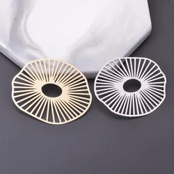 6pcs Lotus leaf Charms Gold Color Rhodium plated Thin Charm Earring Brass Pendant Jewelry DIY Earring
