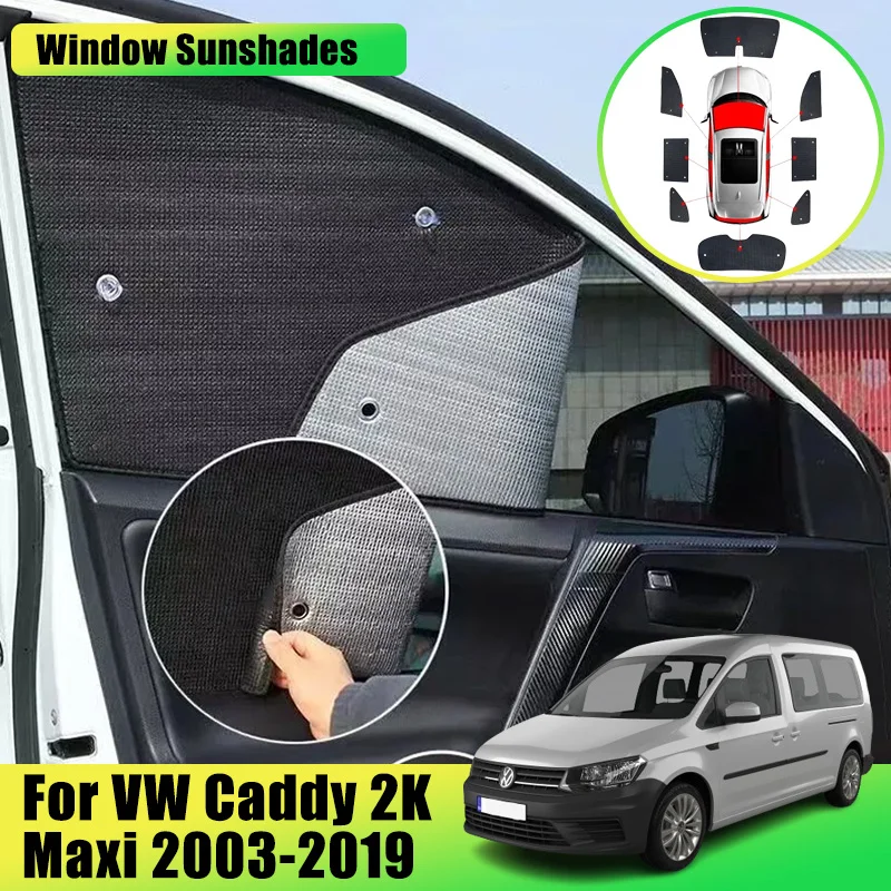 

Full Coverage Sunshades For Volkswagen VW Caddy 2K Maxi 2003~2019 Anti-UV Car Sunscreen Window Sunshade Covers Car Accessories