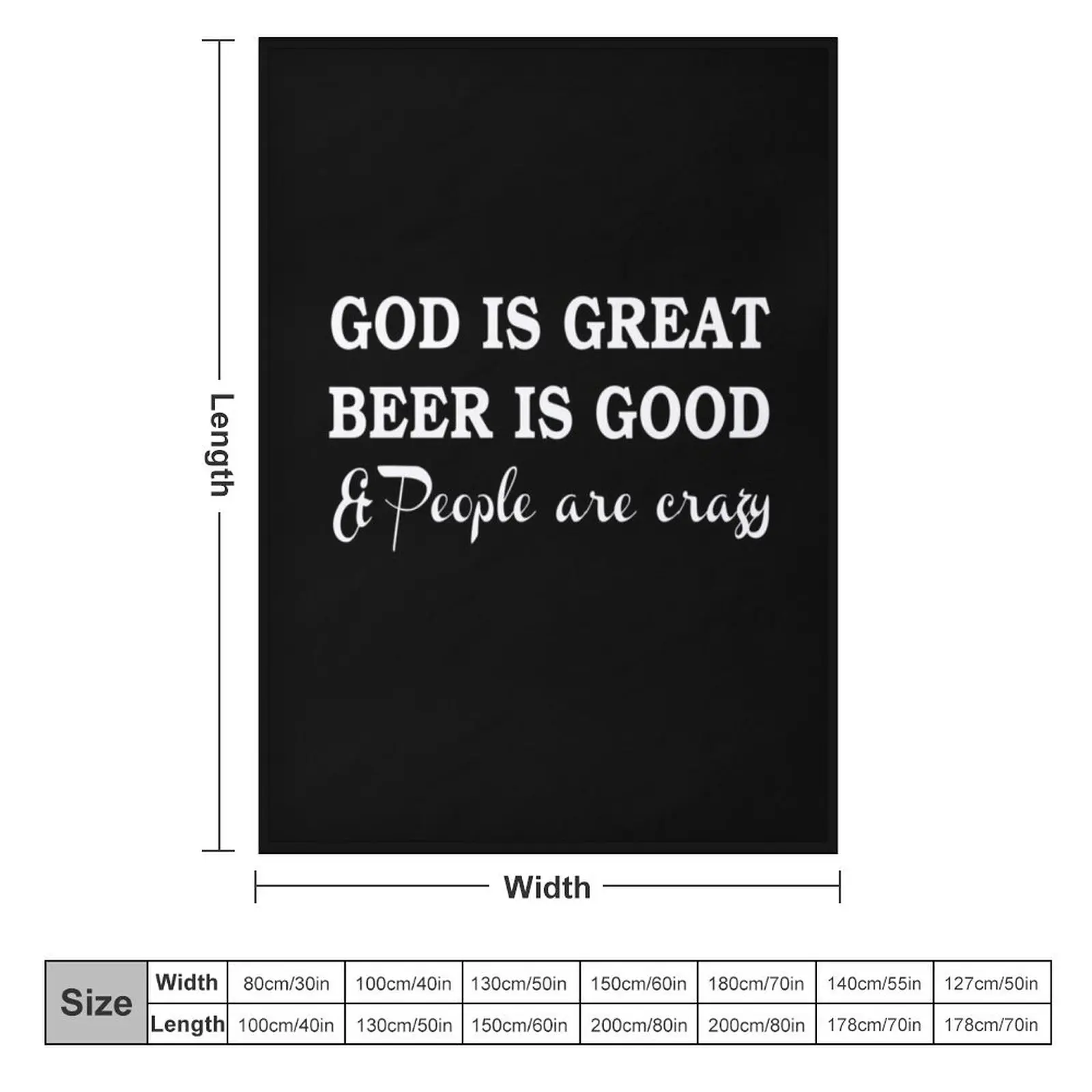 God is great beer is good people are crazy Gifts for men Throw Blanket Kid'S Hairys Decorative Beds Blankets