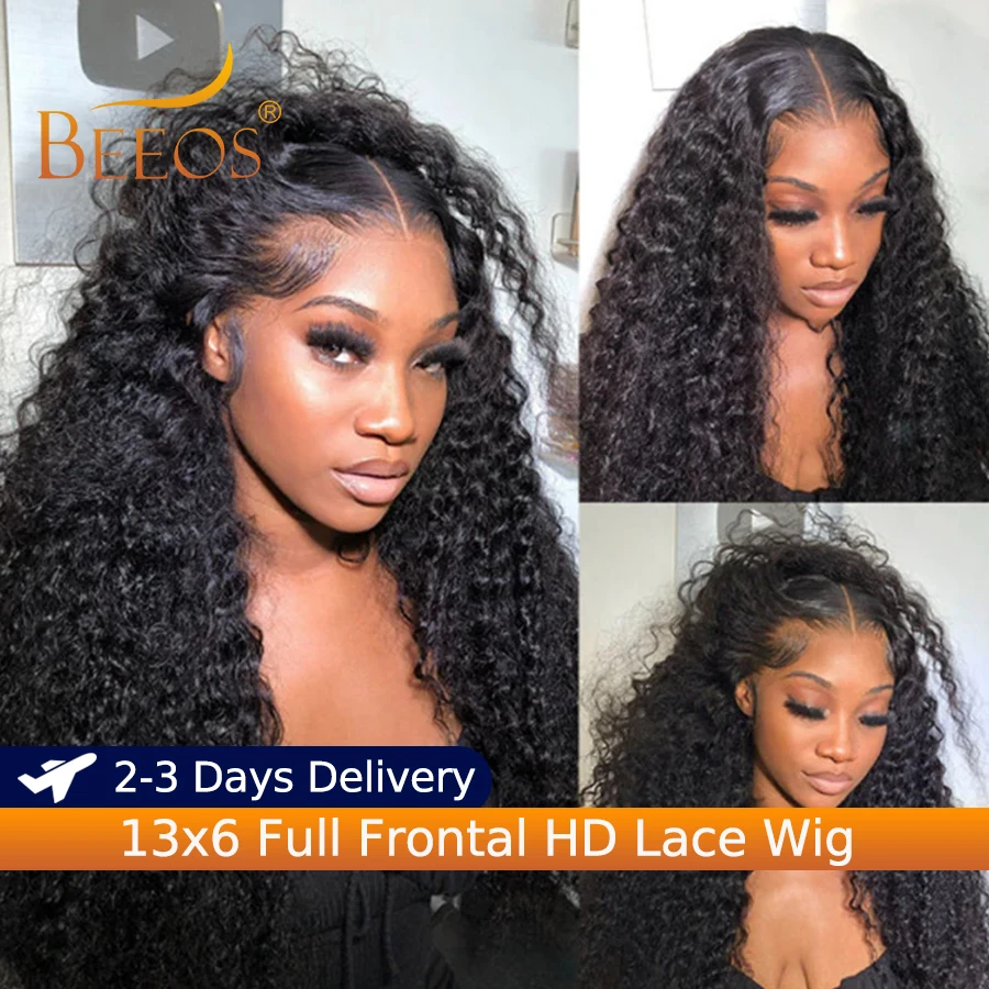 

250% Water Wave 13x6 Real HD Lace Full Frontal Human Hair Melts Skins Invisible HD Lace Pre Plucked Brazilian Hair Bleached Knot