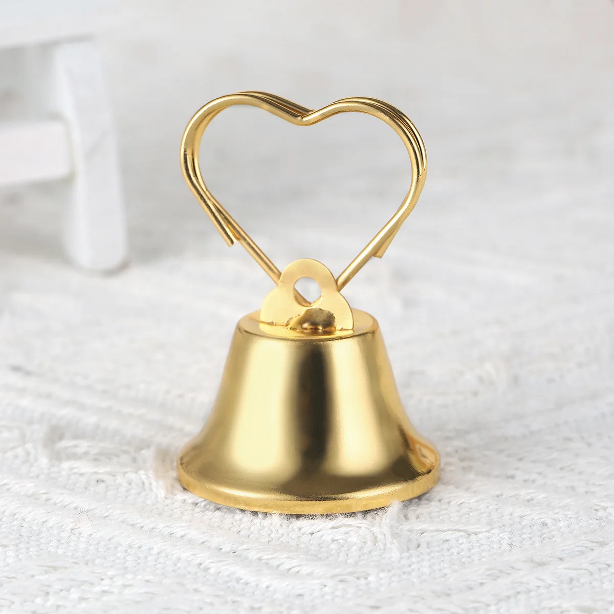 Free Shipping 20pcs/lot Kissing Bell Place Card Holders in silver and golden color Party favors