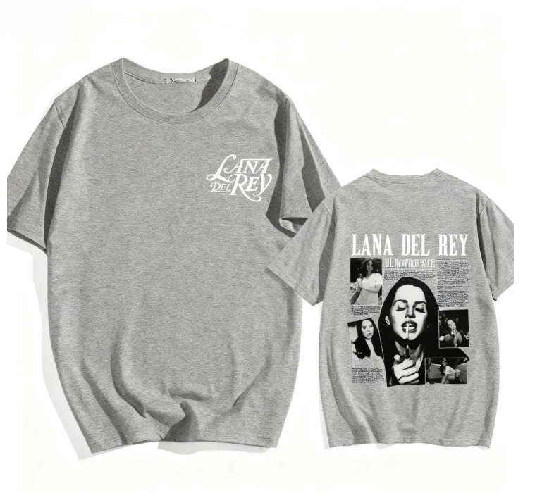 2025 جديد لانا ديل ري المغني تي شيرت مطبوع كم قصير لينة تي شيرت الربيع الصيف عادية الرجال/النساء تي شيرت ريترو القمم #3