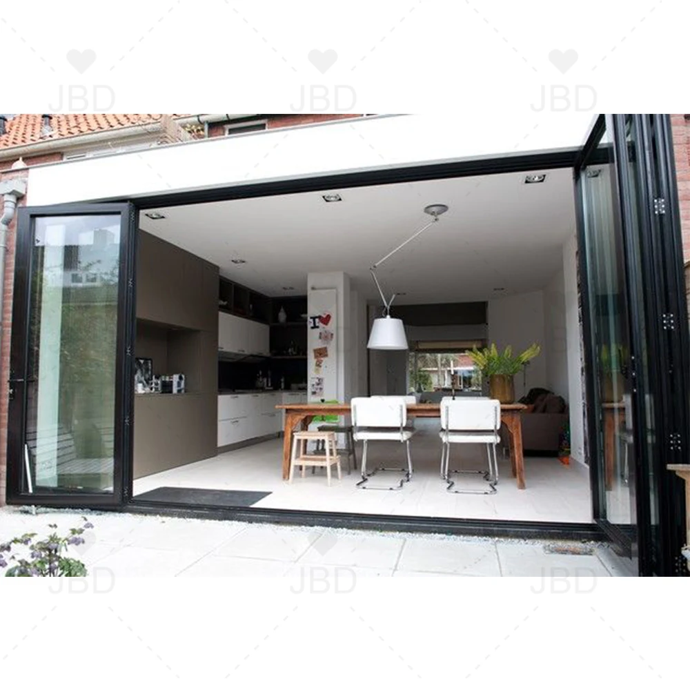 ستائر زجاجية، أبواب تقسيم الشرفة، أبواب بانورامية مزدوجة قابلة للطي، قابلة للطي، حديثة #3