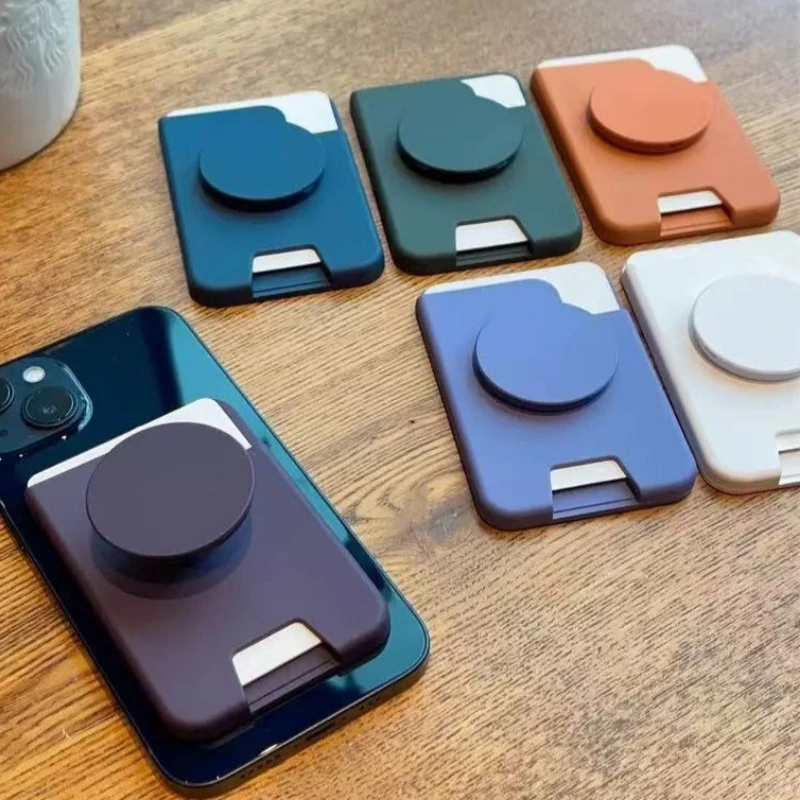 Magsafe Kartenhalter mit starkem Magnet für iPhone 17 16 Pro Max Samsung – Macsafe Kartenfach-Tasche mit erweiterbarem Telefongriff
