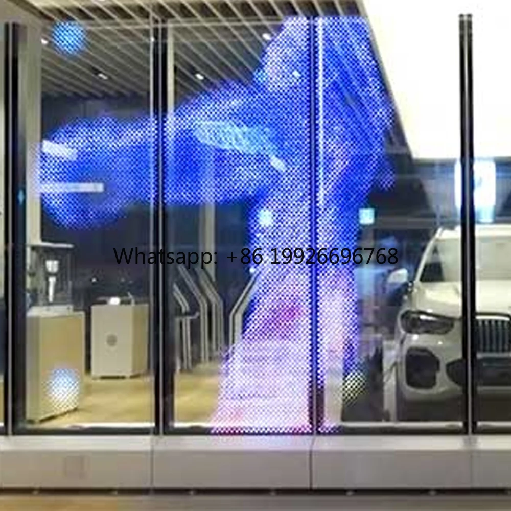 Fashion Transparent Led Film Display High Brightness Flexible Led Curtain Display for Jewelry Store