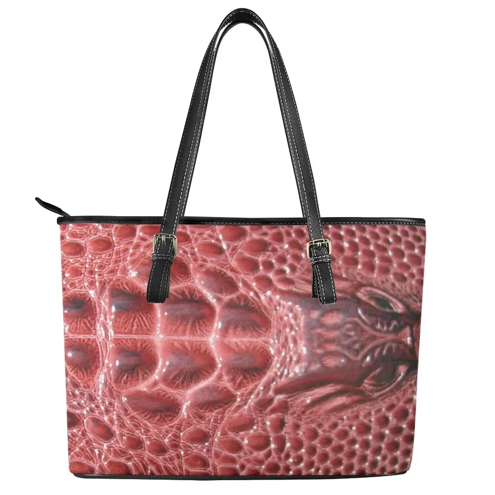 

Crocodile Leather Imitation Pattern Print Custom Handbag Women Mens Tote Bag Shoulder Bag Business Leather Purse Travel Bag Gift
