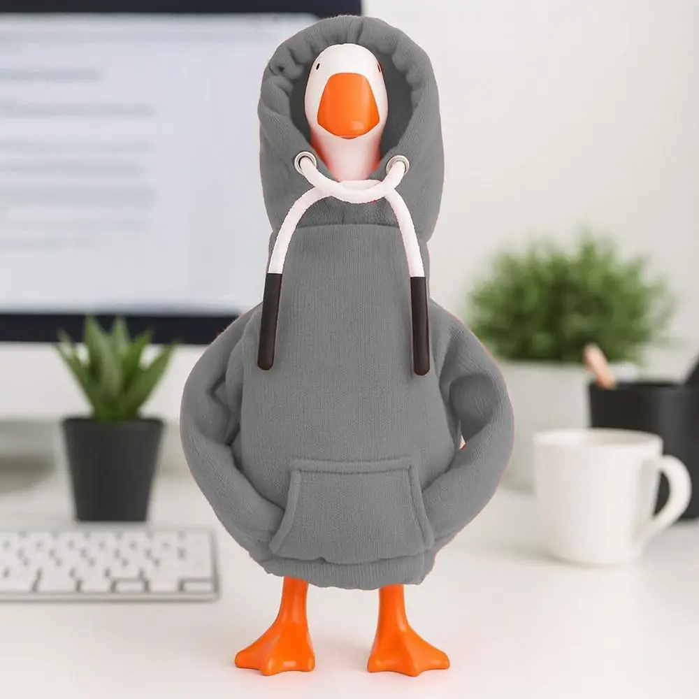 5 Inch Goose Outfits Red Hoodies Soft Solid Color Mini Porch Goose Hoodies Desk Goose Outfits Clothes for Table Decoration
