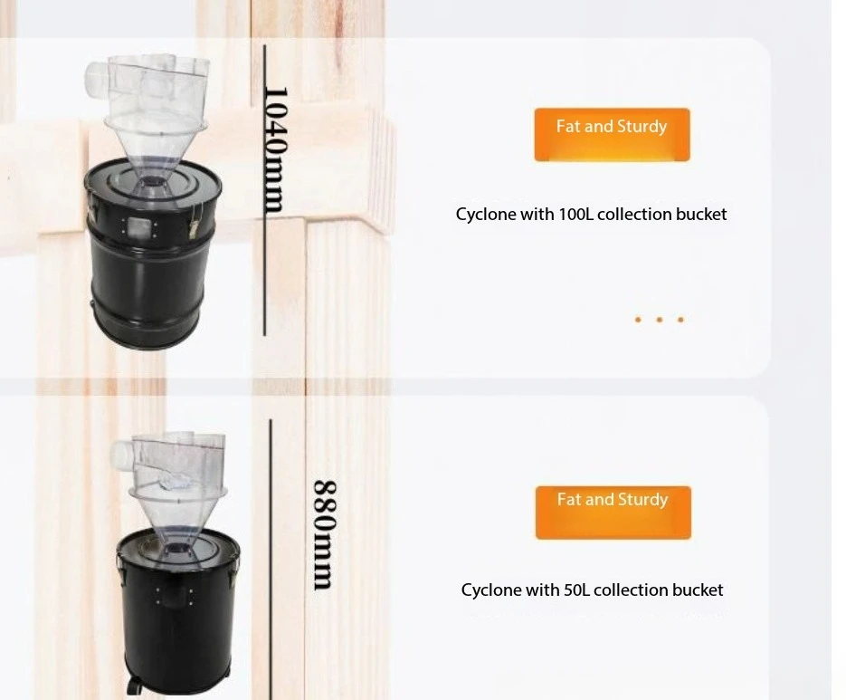 

Cyclone Dust Separator with Metal Tank 4" Retrofit Cyclone Separator ABS Dust Deputy With 2" Hole O.D. Connector & Hose