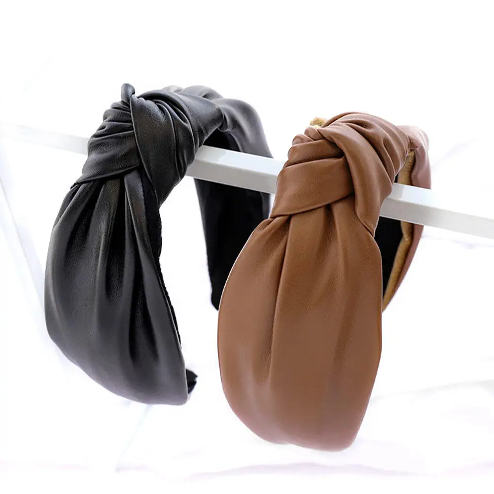 

2Pcs Stylish PU Hair Hoops Comfortable Knot Headband for Women Spa Face Cleaning Night Sleep Makeup Hair Decor