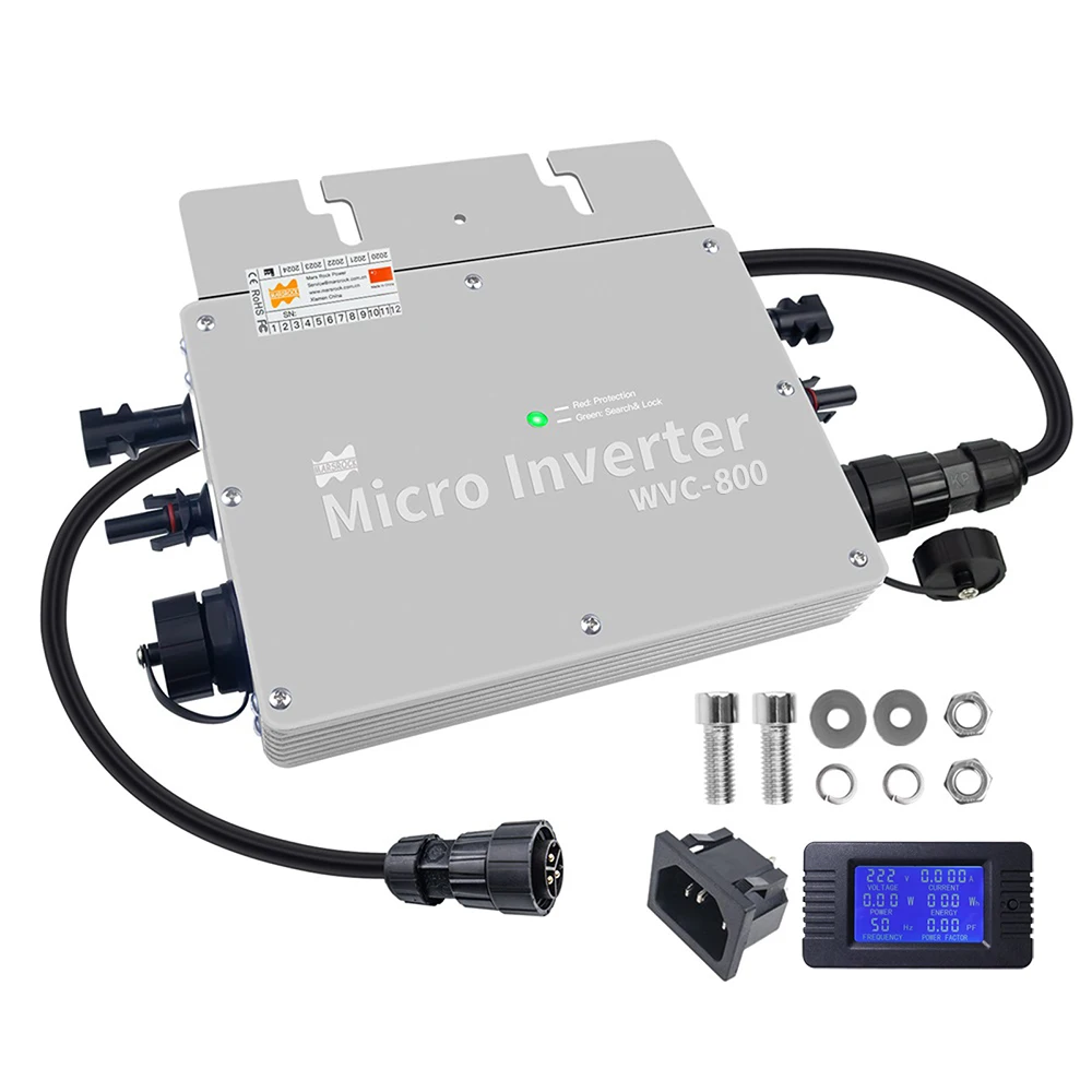 800W Solar Inverter MPPT IP65 Waterproof 22-50VDC 120/230VAC Grid Tie Microinverter Excellent Heat Dissipation Design For Home