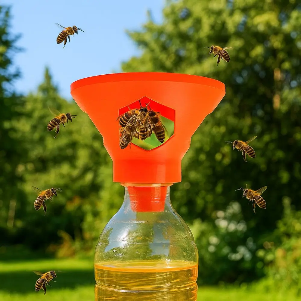 

2pcs Insect Control Plastic Bee Catcher Multi Holes Reusable Fruit Fly Trap Spiral Interface Pest Control Tool Orchard