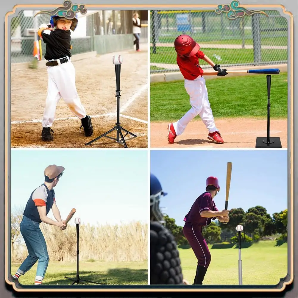 

Durable 1 Piece 25Inch-39.5Inch Baseball Practice T Block For Hitting Height Adjustable Practice Training Travel Tee Ball Stand
